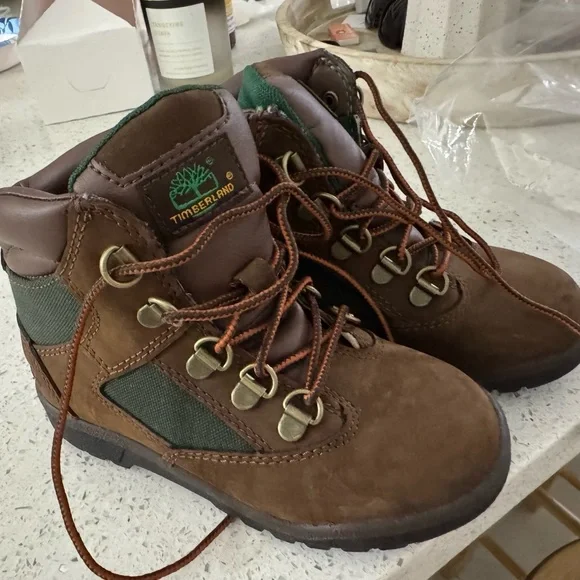 Timberland Kids Brown and Green Boots - Picture 2 of 5